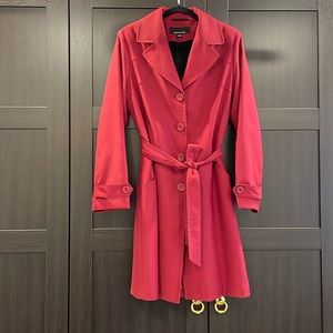 Beautiful Deep Red Trench Coat Fully-Lined